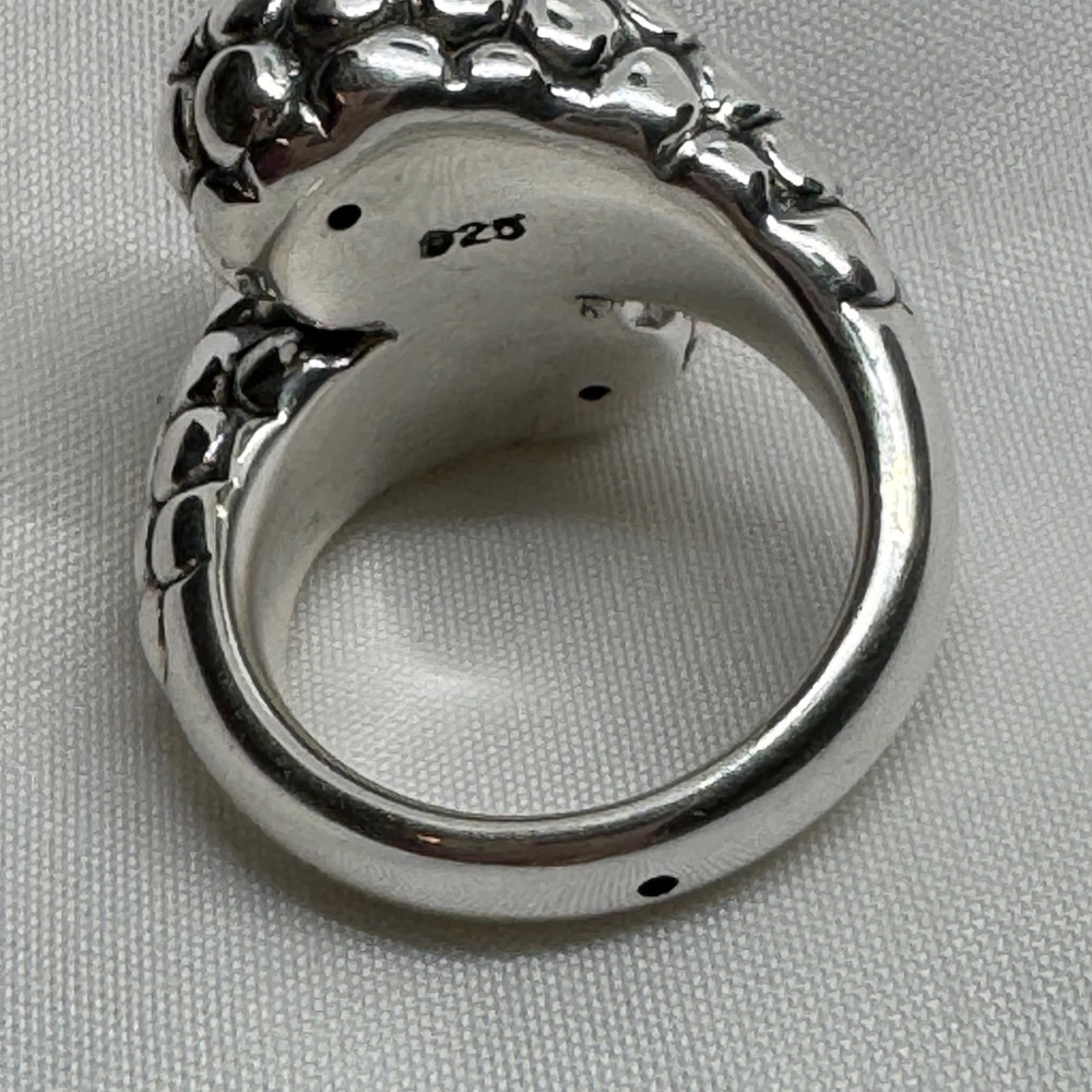 🌹Sterling Silver Snake skin tube bypass Ring - Picture 4 of 9
